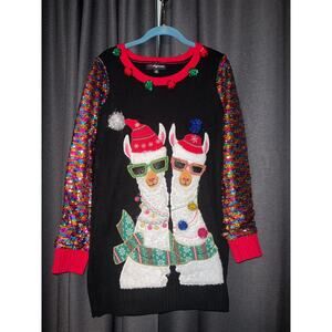 Ugly Christmas Sweater Xmas Size Medium Llama